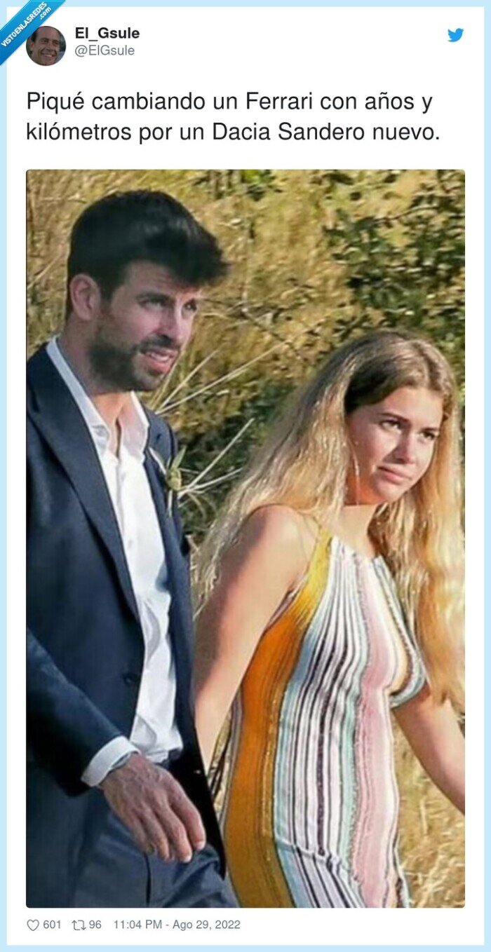 kilómetros,cambiando,ferrari,dacia sandero,piqué,shakira,clara chia