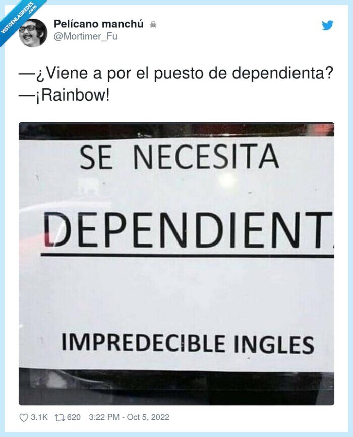 dependienta,rainbow,ingles,impredecible,cartel