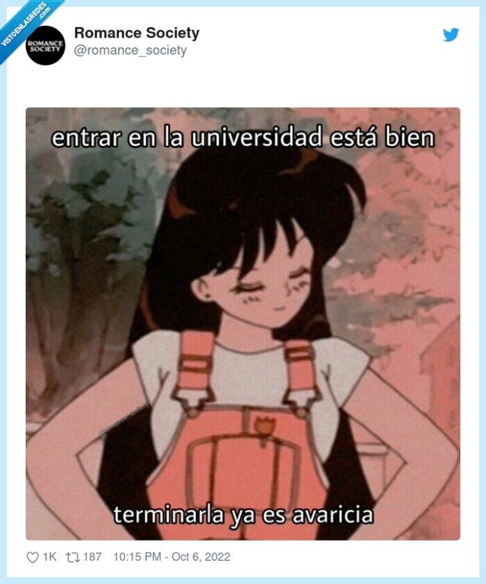 avaricia,universidad,terminar