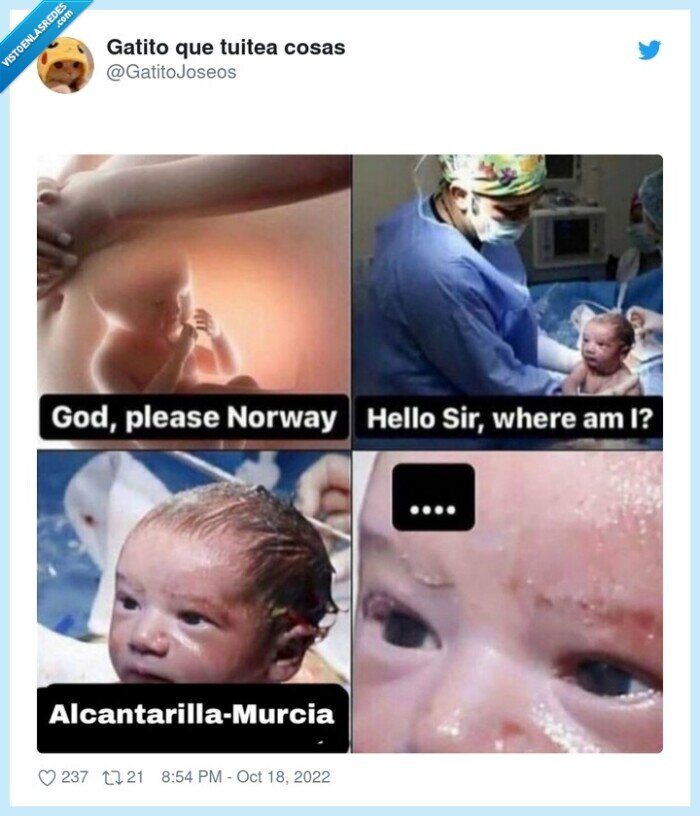 alcantarilla,bebé,murcia,nacimiento,noruega