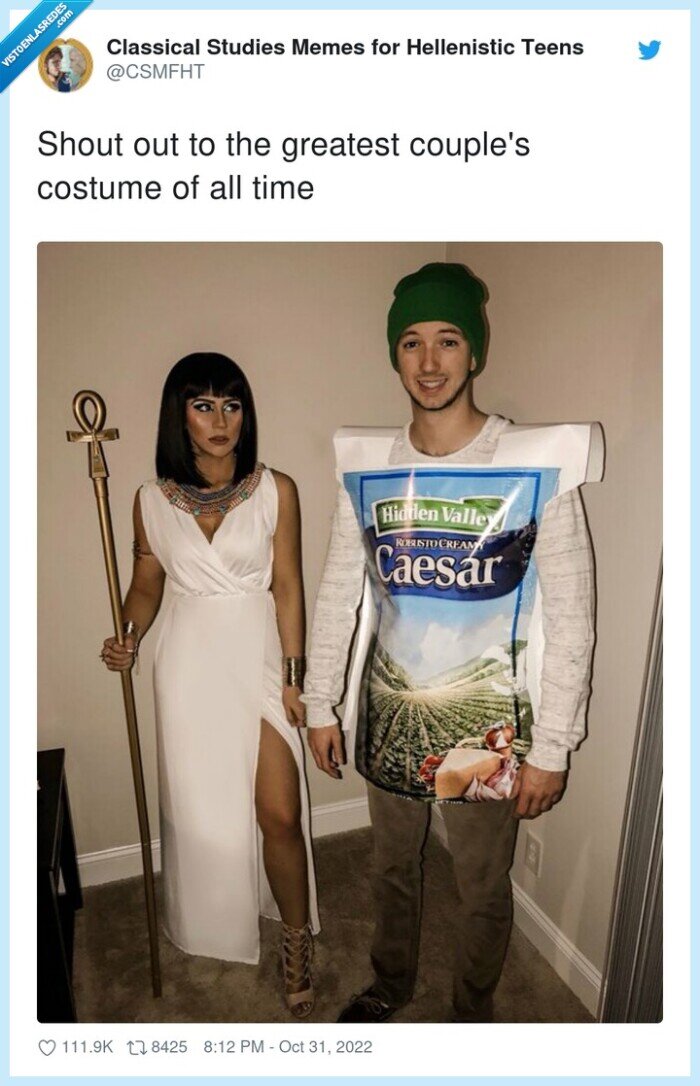 pareja,halloween,cesar,cleopatra