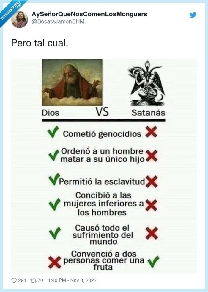 dios,satanas,comparativa
