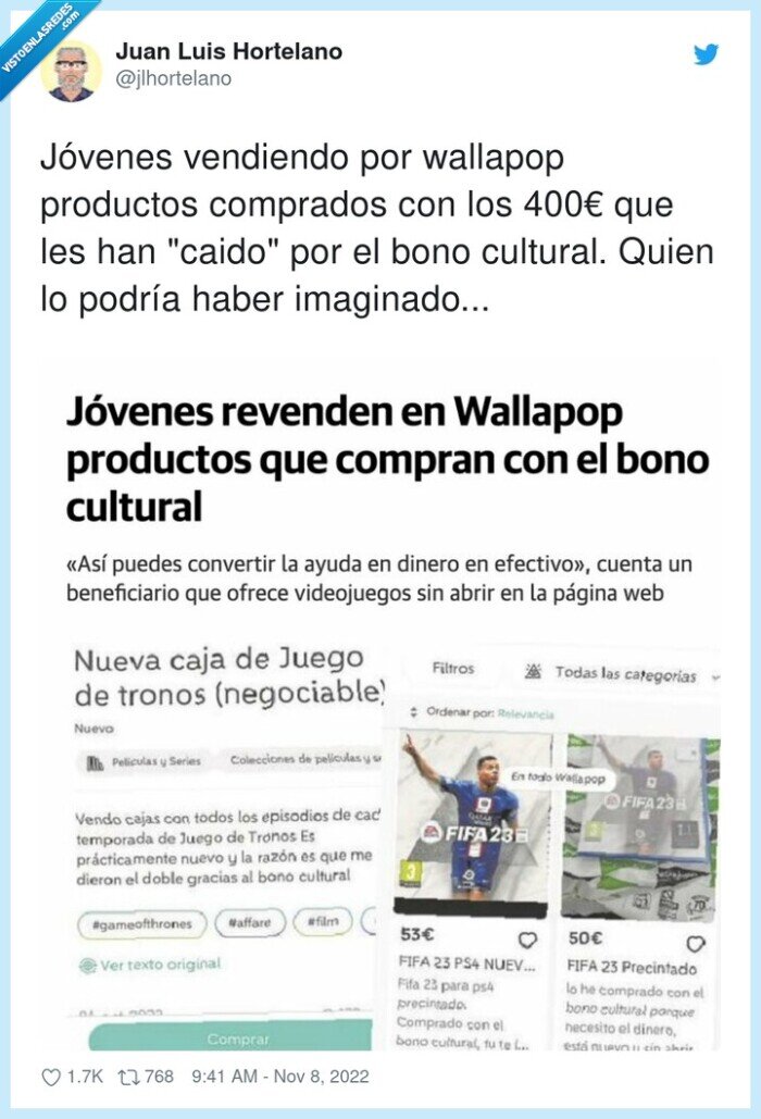 wallapop,compras,vendiendo,productos,bono cultural,jóvenes
