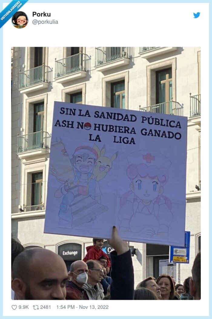 manifestacion,sanidad publica,madrid,pokemon