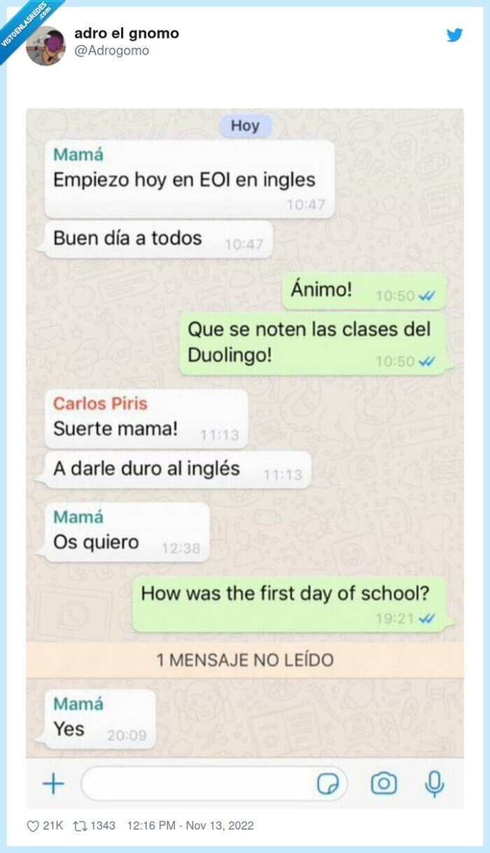 inglés,eoi,madre,aprender,whatsapp