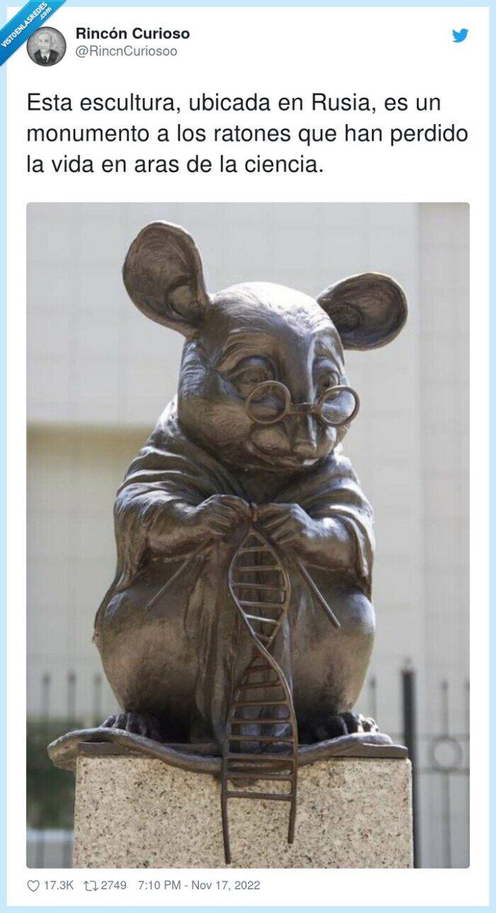 escultura,monumento,ubicada,ratones,ciencia