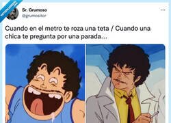Enlace a Mis dos caras en el metro, por @grumositor