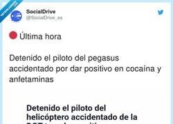 Enlace a O sea el helicóptero que te multa por ir rápido, bebido, drogado, etc lo conduce uno que va drogado, por @SocialDrive_es