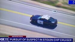 Enlace a Los norteamericanos viven en una simulación: Un hombre roba un coche de policía en California y se tira en marcha durante la persecución