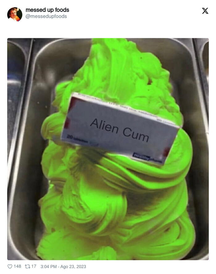 alien c um,helado,verde
