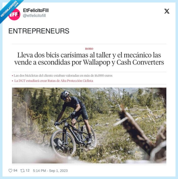 emprendedores,bicis,wallapop,cash converters