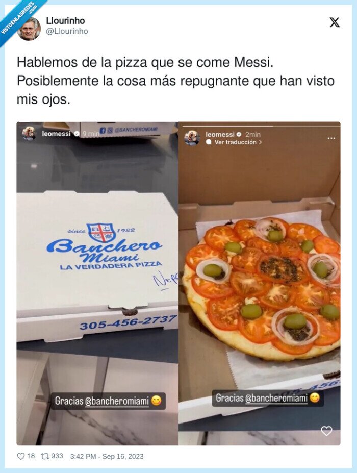 1463584 - ¿Cómo la gente se atreve a llamar pizza a eso?, por @Llourinho