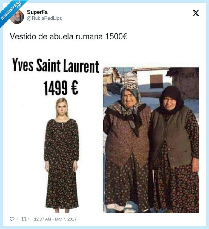 vestido,1500€,abuela,rumana,yves saint laurent