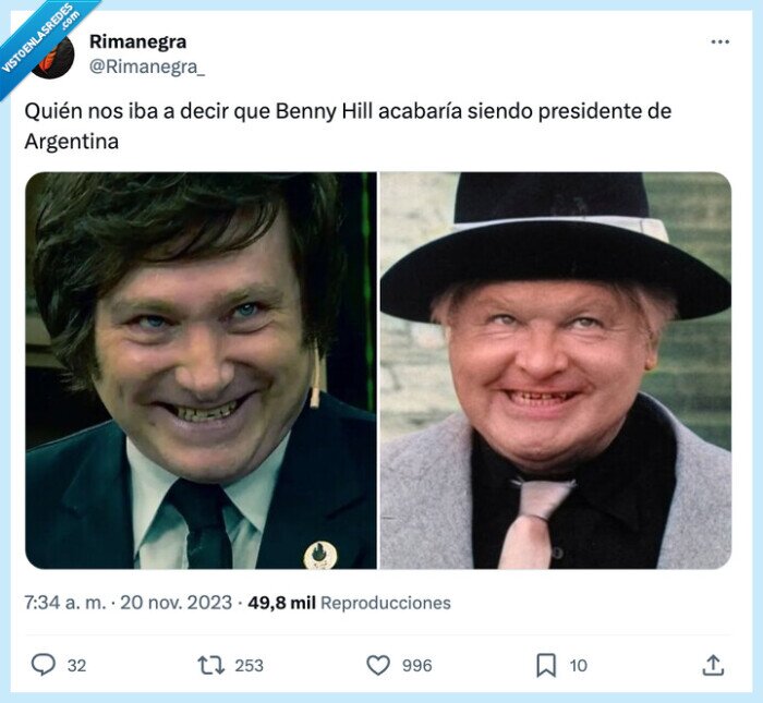 benny hill,presidente,argentina,milei
