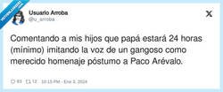 Enlace a DEP Paco Arévalo, gran exponente del humor boomer, por @u_arroba