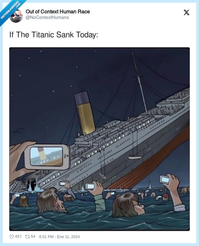 1512158 - Si se hundiera el Titanic hoy en día, por @NoContextHumans