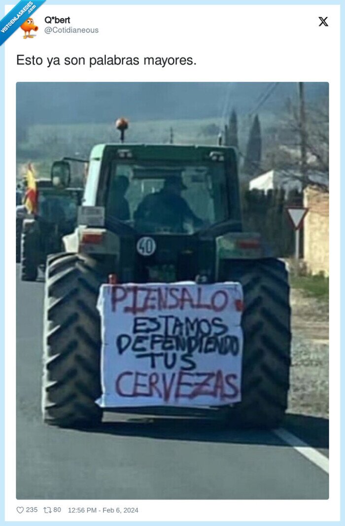 tractores,huelga,manifestacion,cerveza