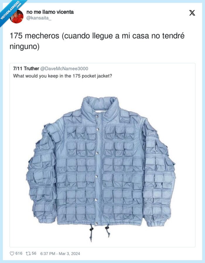 1542348 - La chaqueta ideal para los que tengáis amigos gorrones de mecheros, por @kansaita_