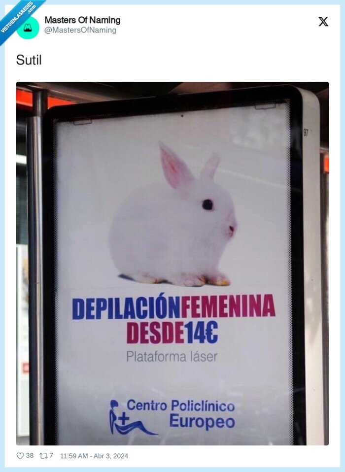 sutil,anuncio,conejo,depilación femenina