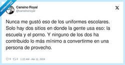 Enlace a Los uniformes escolares son el mal, por @cansinoroyal