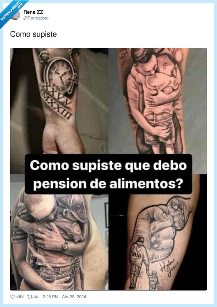 hijos,pension,manutencion,padres,tatuaje