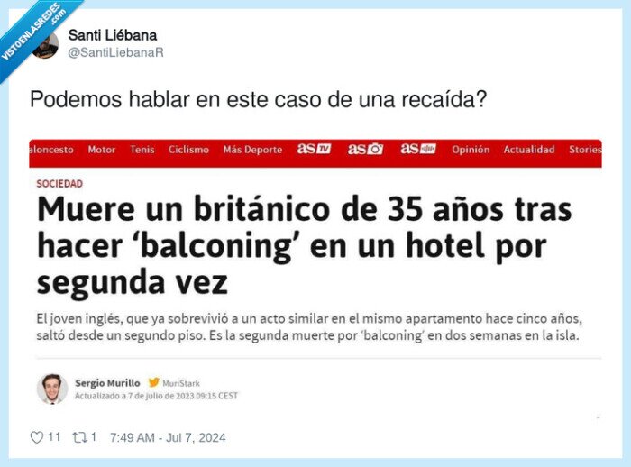 recaída,guiris,británicos,balconing