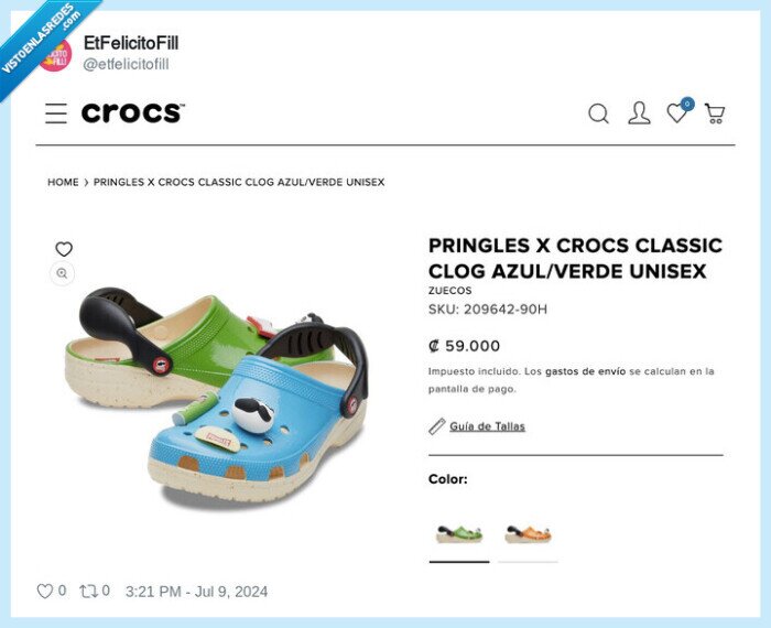 crocs,pringles,zapatillas