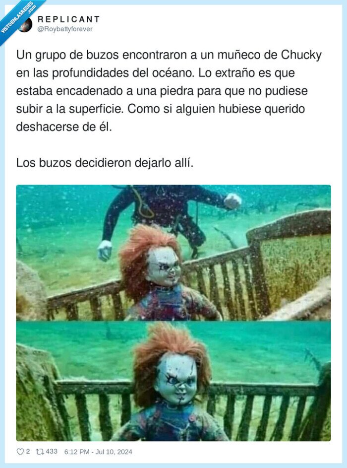 profundidades,encontrar,encadenado,chucky,muñeco diabolico,mar