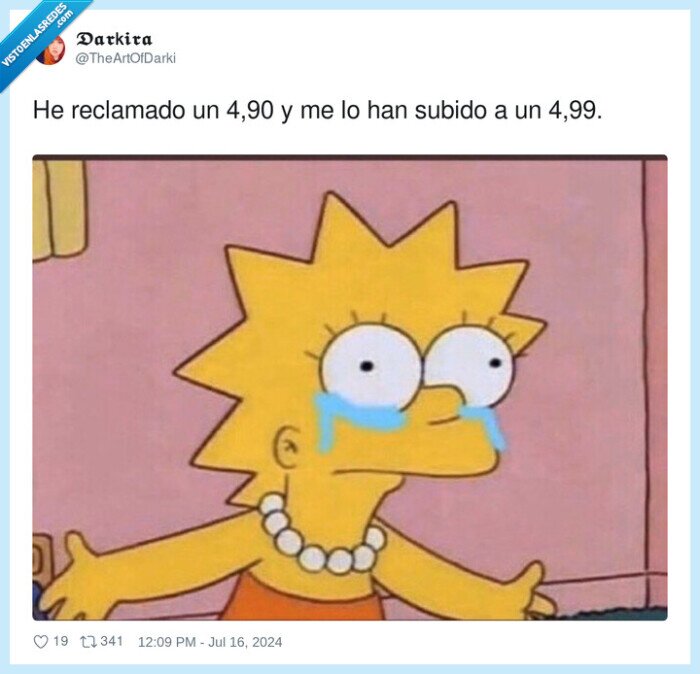 reclamar,nota,lisa simpson