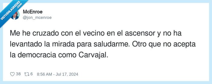 democracia,saludarme,ascensor,carvajal