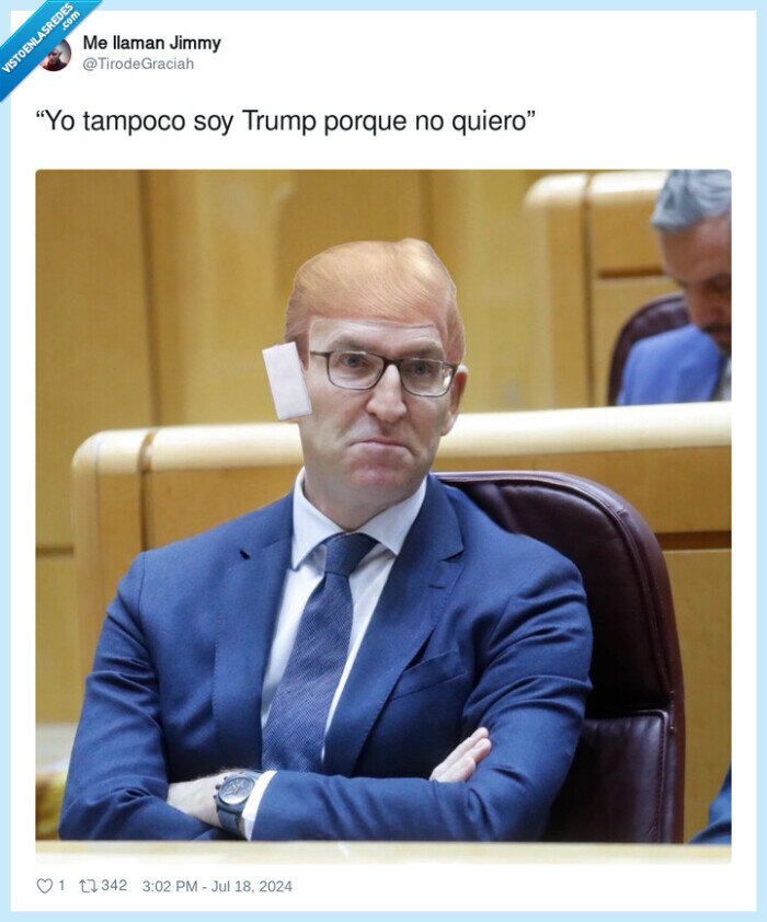 donald trump,oreja,parche