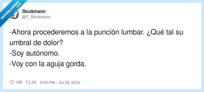 autónomo,punción lumbar,umbral,dolor