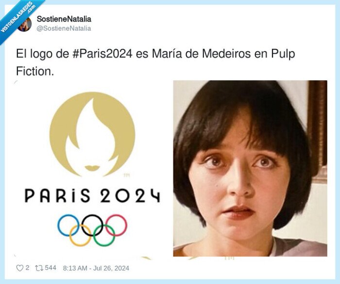 jjoo,paris2024,maría medeiros,logo,pulp fiction