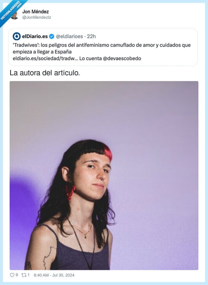 1615162 - Las que se quejan de las tradwives todas son de este perfil, por @JonMendezIz