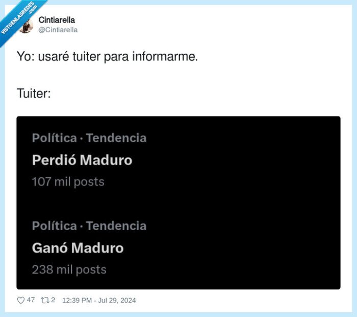 1615172 - Así estamos de la cabeza los que nos informamos en twitter, por @Cintiarella