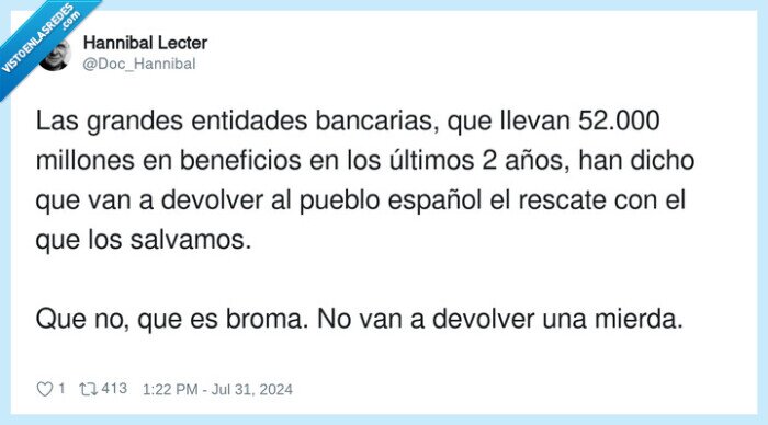 beneficios,entidades bancarias,devolver,banca,salvar