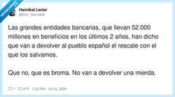 Enlace a ¿Cuando van a devolver lo del rescate?, por @Doc_Hannibal