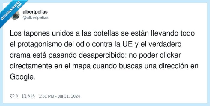 desapercibido,protagonismo,tapones,google maps,botellas