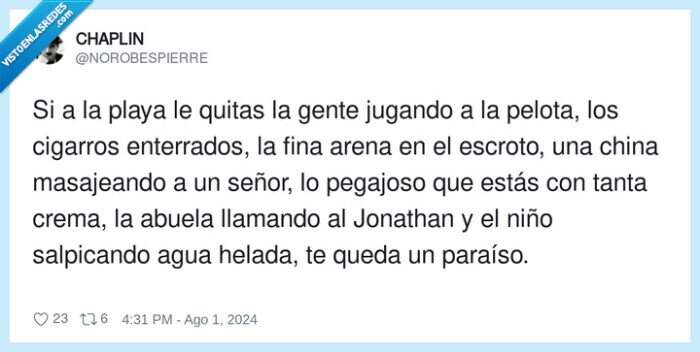 1616862 - Es que la playa es un suplicio, por @NOROBESPIERRE