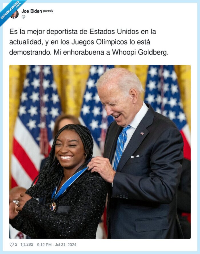 biden,enhorabuena,deportista,olímpicos,whoopie goldberg