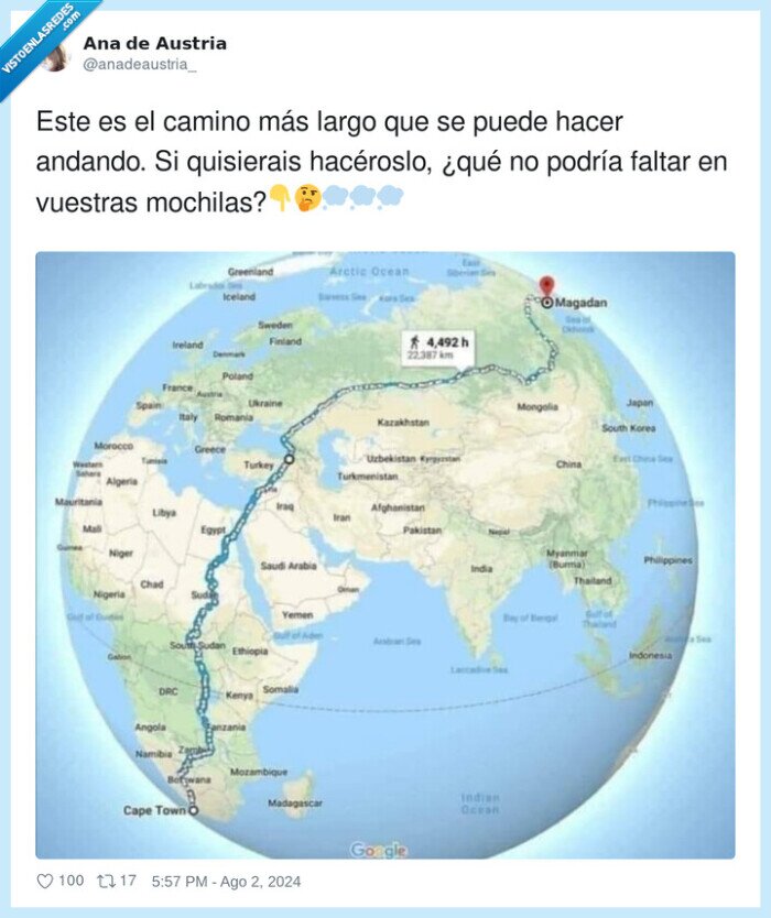 1617457 - El camino más largo posible en el Planeta Tierra, por @anadeaustria_