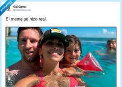 Enlace a Messi recreó el meme, por @ElGolGarracol