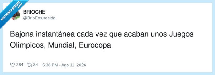 jjoo,juegos olímpicos,eurocopa,mundial,bajona,acabrse