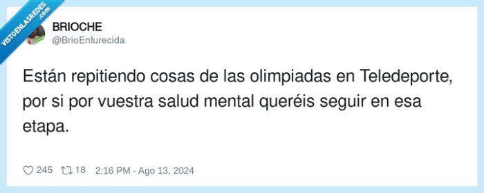 1624006 - Para los enfermos de los JJOO, aún podéis seguir dándole si os dejasteis algo, por @BrioEnfurecida