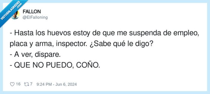 inspector,suspender,disparo,empleo