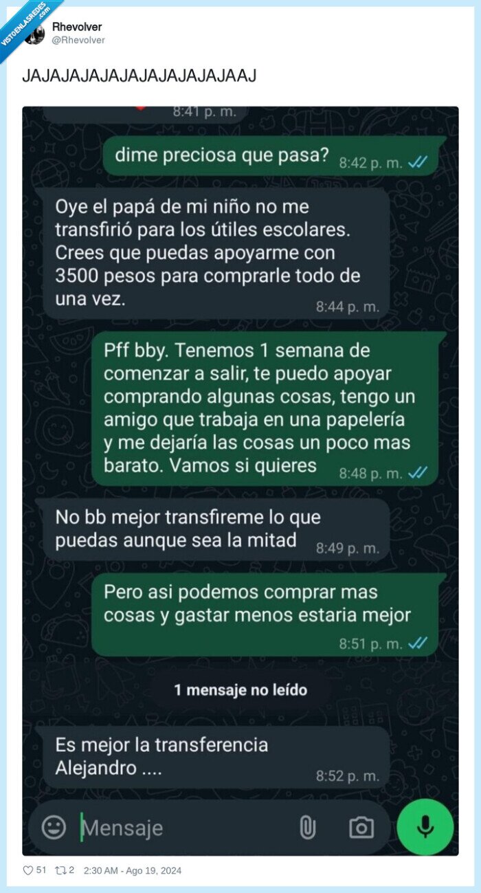 bloqueo,whatsapp,transferir,dinero,padre,hija