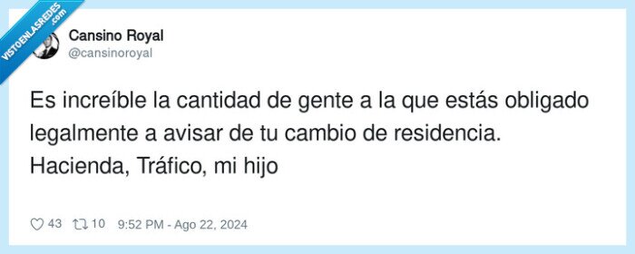 legalmente,avisar,cambio de residencia,hacienda,tráfico