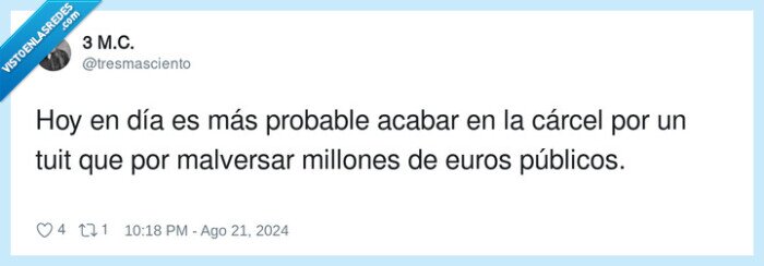 malversar,probable,cárcel,acabar