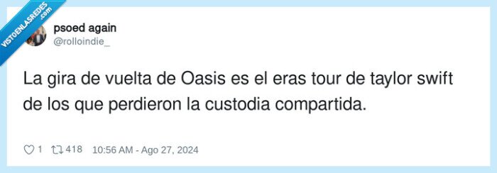 custodia compartida,taylor swift,oasis