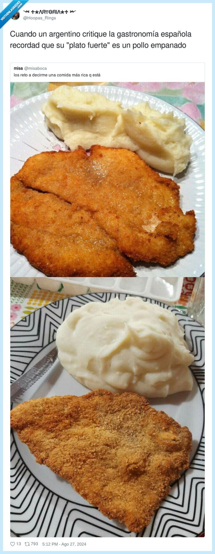 gastronomía,argentino,española,criticar,milanesa,empanado